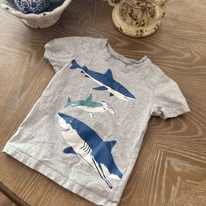 Toddler Boy Grey & Blue Shark Soft Short Sleeve Tee Shirt